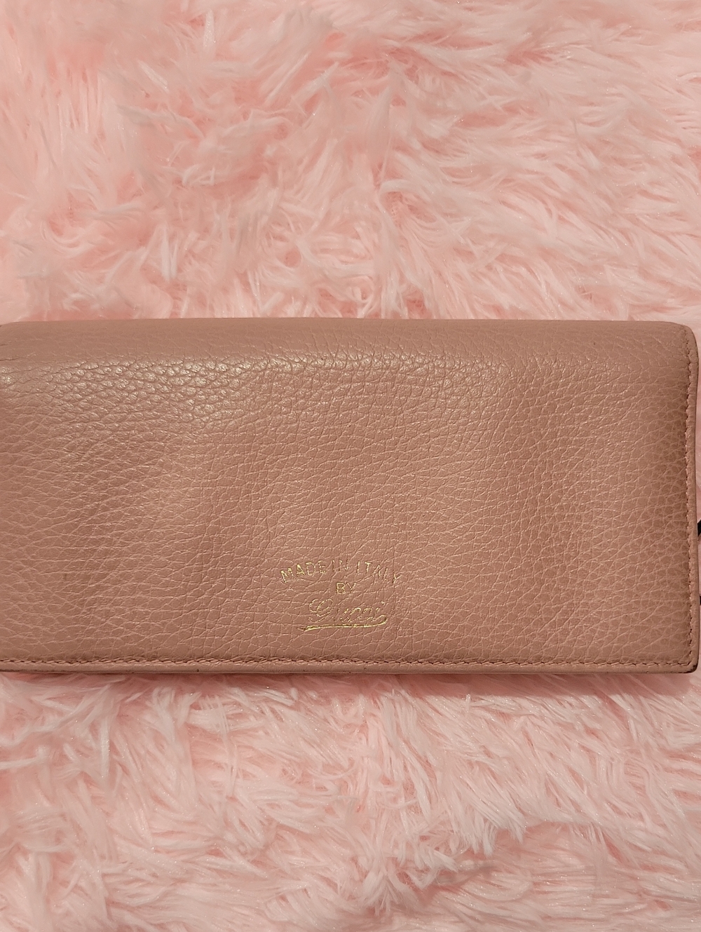 Gucci Leather Long Wallet in Dusty Rose